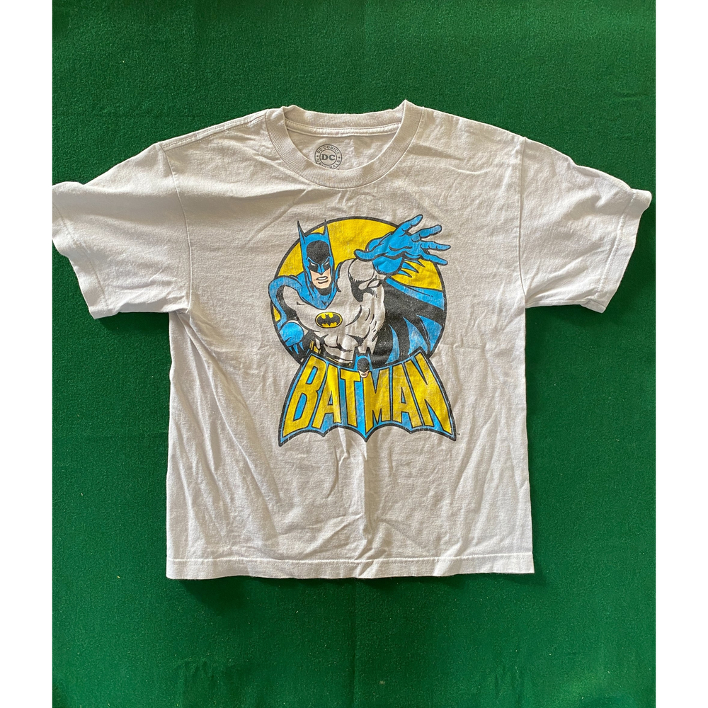 Batman Tee Shirt Kids Boys Girls Grey DC Comics Size Youth L